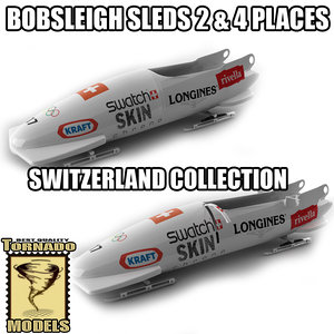 bobsleigh sled - switzerland 3d max