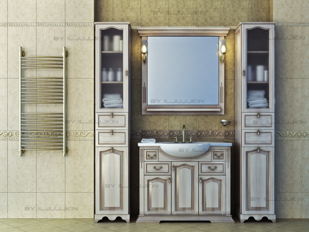 set classical furniture bathroom 3d max