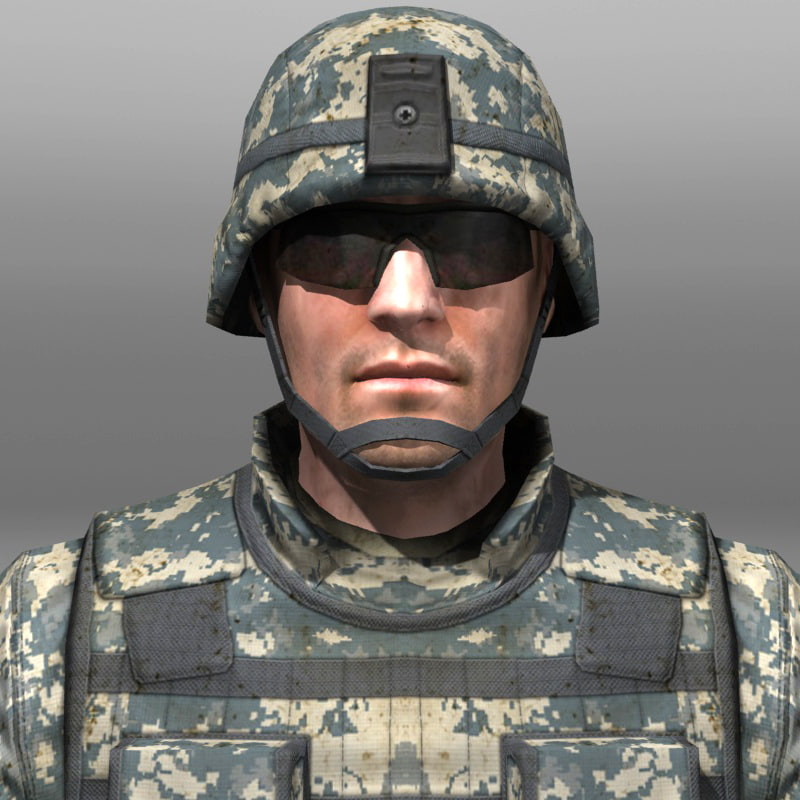 soldier m4 modern 3d max