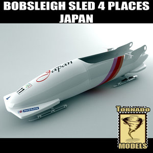3d bobsleigh sled 4 places model