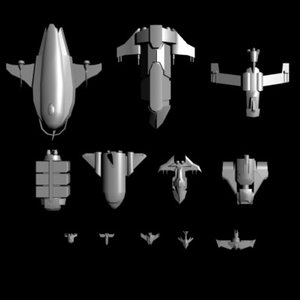 space ships spaceship fighters 3d model
