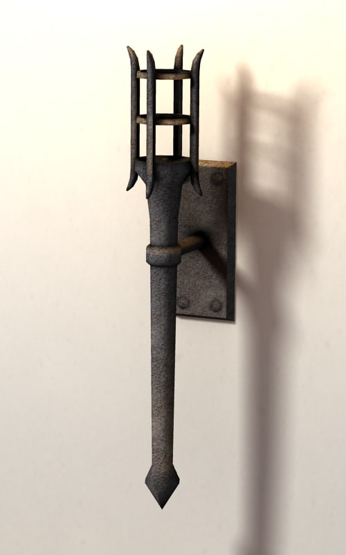 medieval torch 3ds
