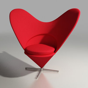 3dsmax panton heart chair design