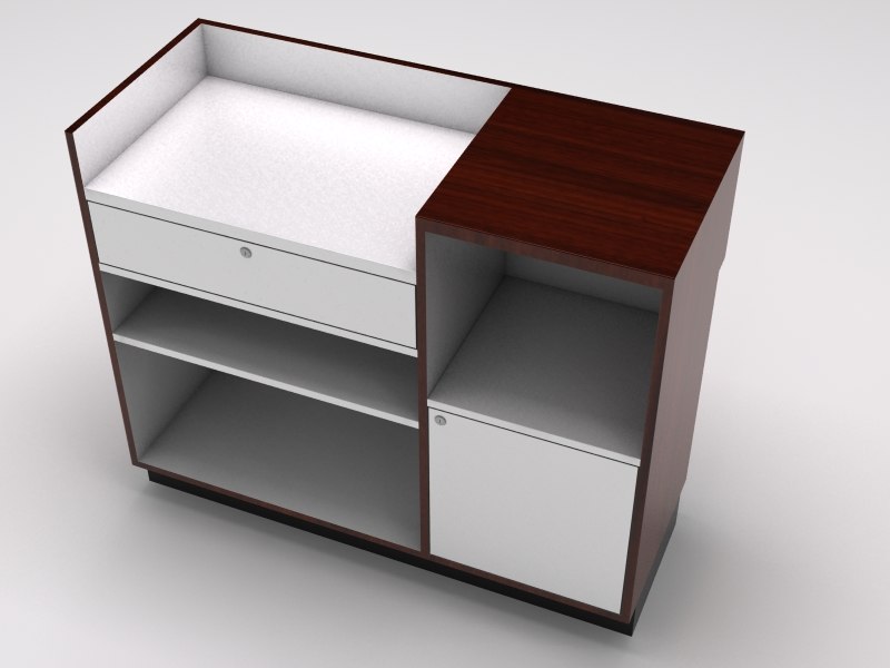 retail showcase counter cash register 3d max