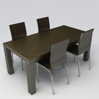 3ds max wenge table chairs