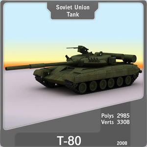 3d model t-80 russian tank