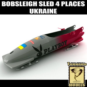 3d max bobsleigh sled 4 places