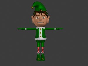 character christmas elf 3d model