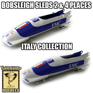 3d bobsleigh sled - italy
