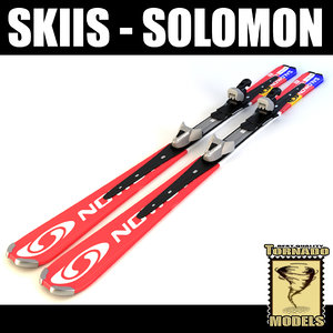 alpine solomon skis 3d model