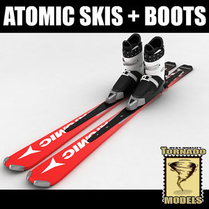 3d model alpine atomic skis boots