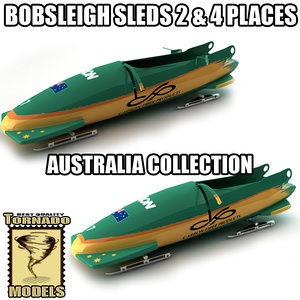 3d bobsleigh sled - australia model