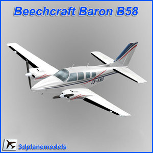 3d beechcraft baron b58 private