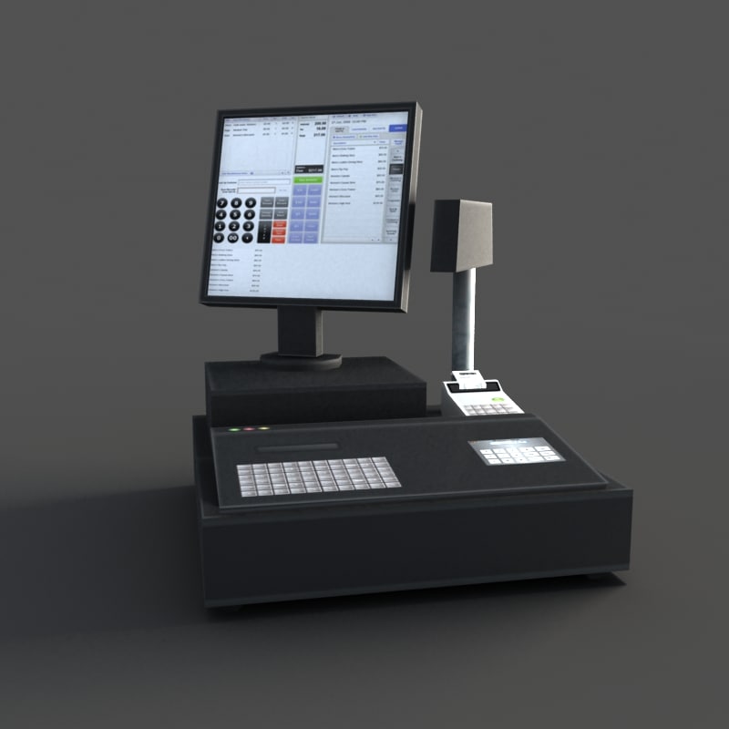 cash register 3d max