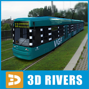 3d model contemporary frankfurt tram tramways