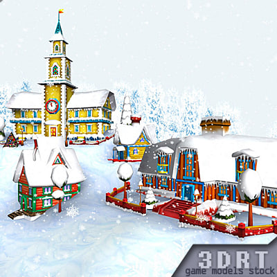 3d 0 christmas village model