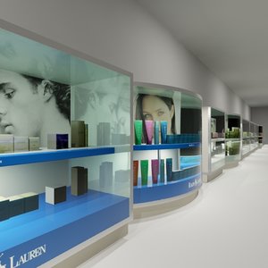 3d model parfum showcases