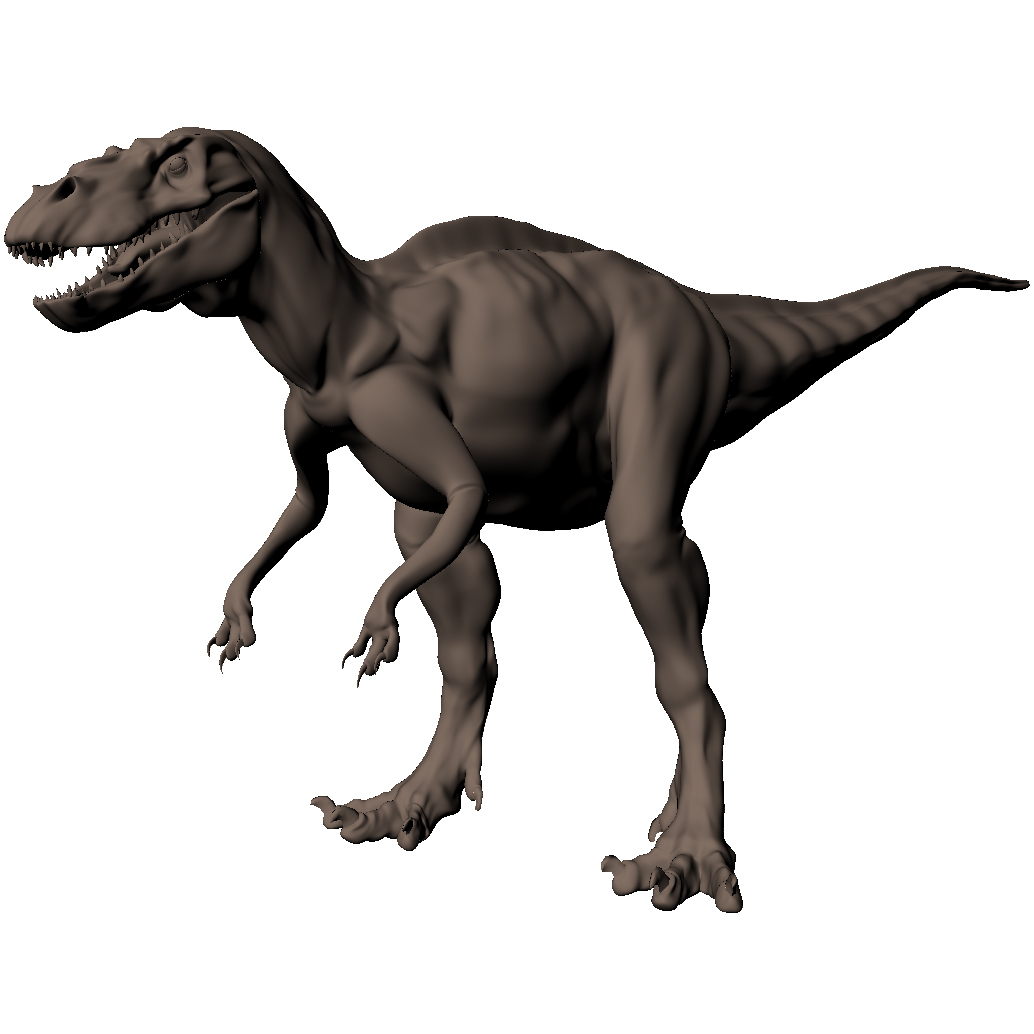 3d acrocanthosaurus theropod dinosaur model  