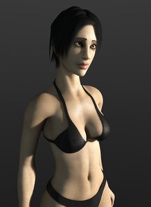 female character rigged sss 3d max