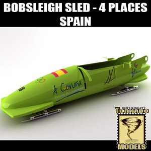 bobsleigh sled 4 places 3d 3dm