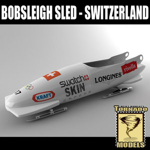 bobsleigh sled - switzerland 3d model