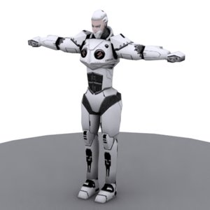 free cyborg polys 3d model