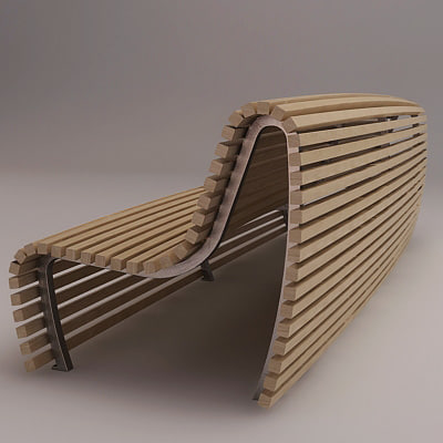 Titikaka Bench B Italia 3d Model