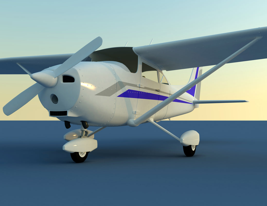 塞斯纳172飞机3d模型