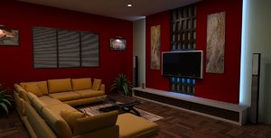3ds max lounge room interior