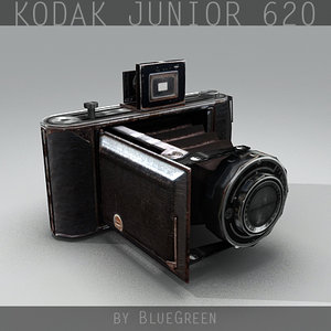 kodak junior 620 vintage camera 3d model