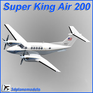 beechcraft king air b200 3d model