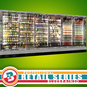 3d grocery store wall freezers model