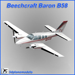 3ds max beechcraft baron b58 private