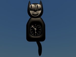3d model cat clock
