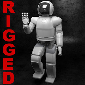 3d asimo robot honda rigged