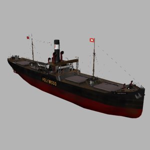 coal cargo ship ss 3d obj