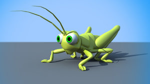 3d cartoony grasshopper model