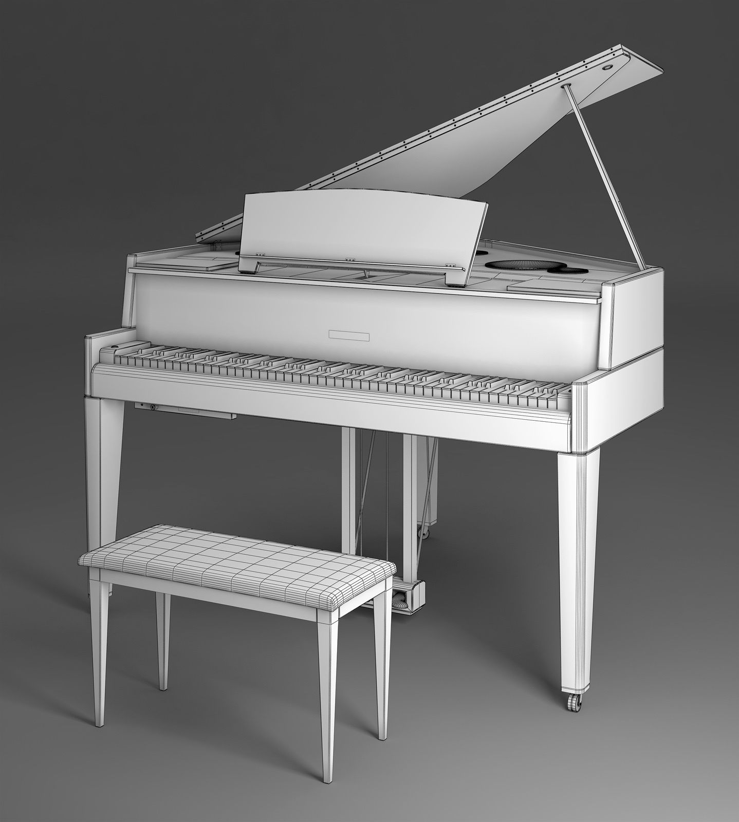 3d model electric grand piano yamaha
