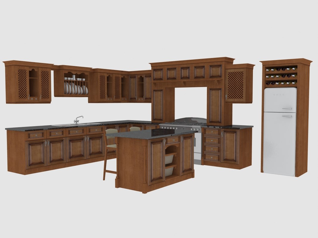 kitchen rustic 3d max