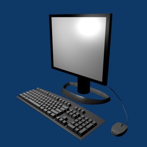 monitor keyboard mouse 3d blend