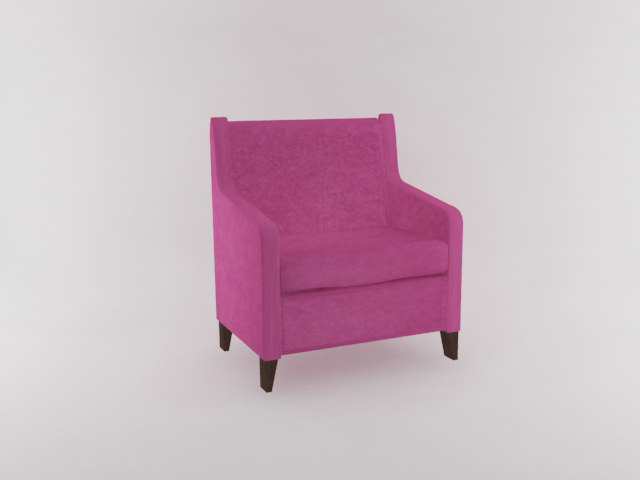 pink armchair