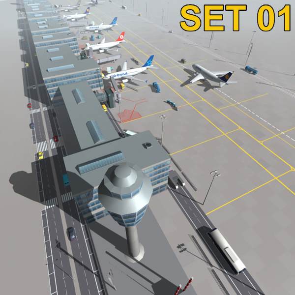 3d model airport terminal air