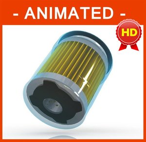 car oil filter parts animation 3d model