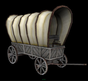 3d wild west covered wagon model