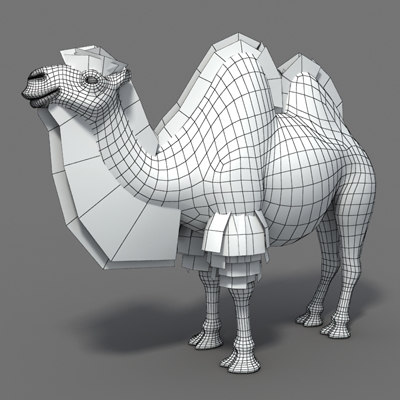 3d model bactrian camel humps
