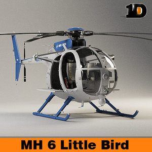 helicopter little bird mh-6 3d ma