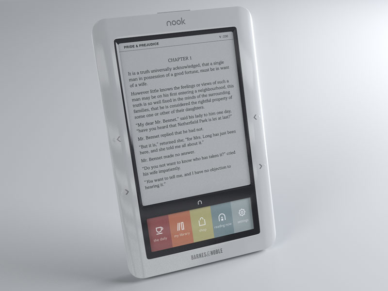 3d Model Nook Ebook Reader Barnes