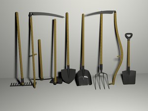 garden tools pack 3d 3ds