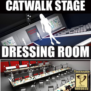 3d model catwalk dressing room scene
