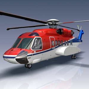 3d sikorsky s92 helicopter